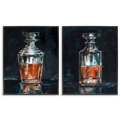 «Abstract Whiskey Decanters», ensemble de 2 giclées encadrées par Ethan Harper