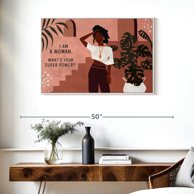 I Am A Woman II, Cadre flottant blanc, 37 po x 25 po