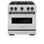 ZLINE Autograph 30" Classic Dual Fuel Range w/ 4 Burners & Matte Black Accents-412926153