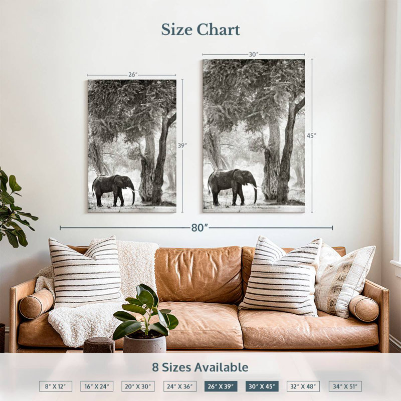 Brampt Wandering Elephant, 39" H x 26" W