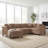U-Shaped Sectional Sofa With Built-In Cup Holders, Storage Space And USB Ports-500272836