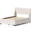 Queen Bed Frame With Storage And Minimalist Style - Metal Platform, No Noise, Box Spring Rubberwood Material Silent,