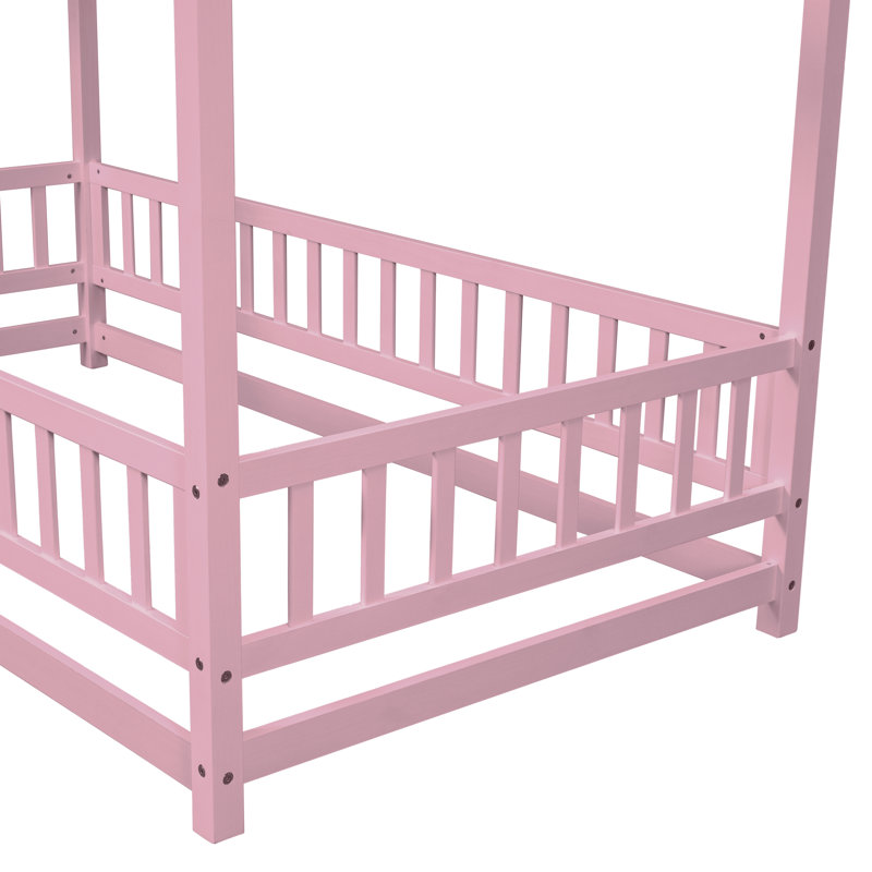 McElhattan Canopy Bed Kids Bed , Twin, Pink