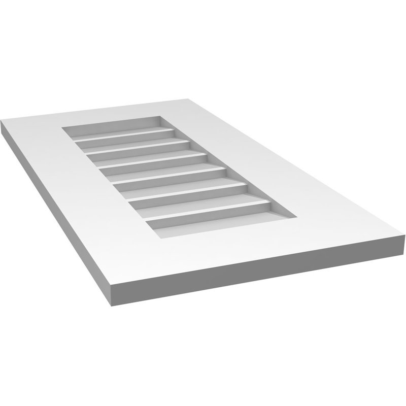 Vent à pignon rectangulaire en uréthane non-fonctionnel, H 26 po x l 14 po x P 1 po