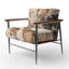 Fauteuil rembourré beige, beige et brun-112890074