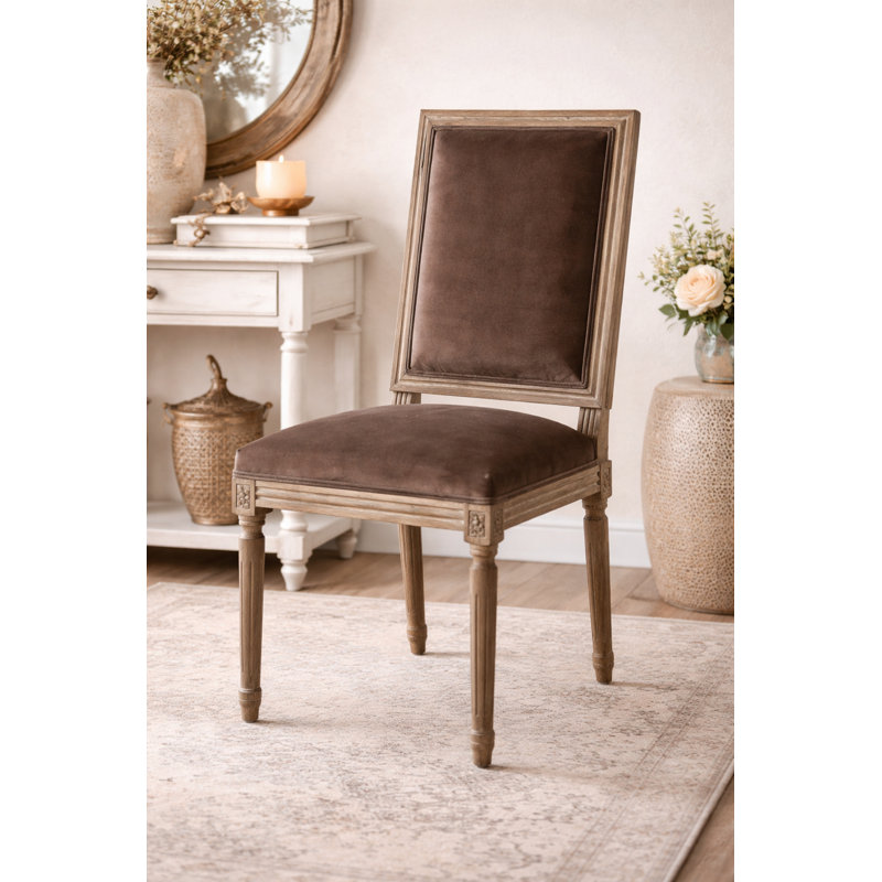 Chaise d'appoint en velours 19 po Bodil, Espresso