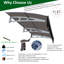 Auvent de fenêtre 79 "x 34" pour maison en béton de maçonnerie - Supports en alliage d'aluminium rouille en polycarbonate solide avec toit mural protégé contre le vent-1122571263