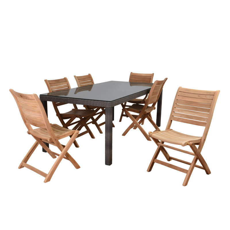 Anautica 6 - Person Patio Dining Set Rectangular Table