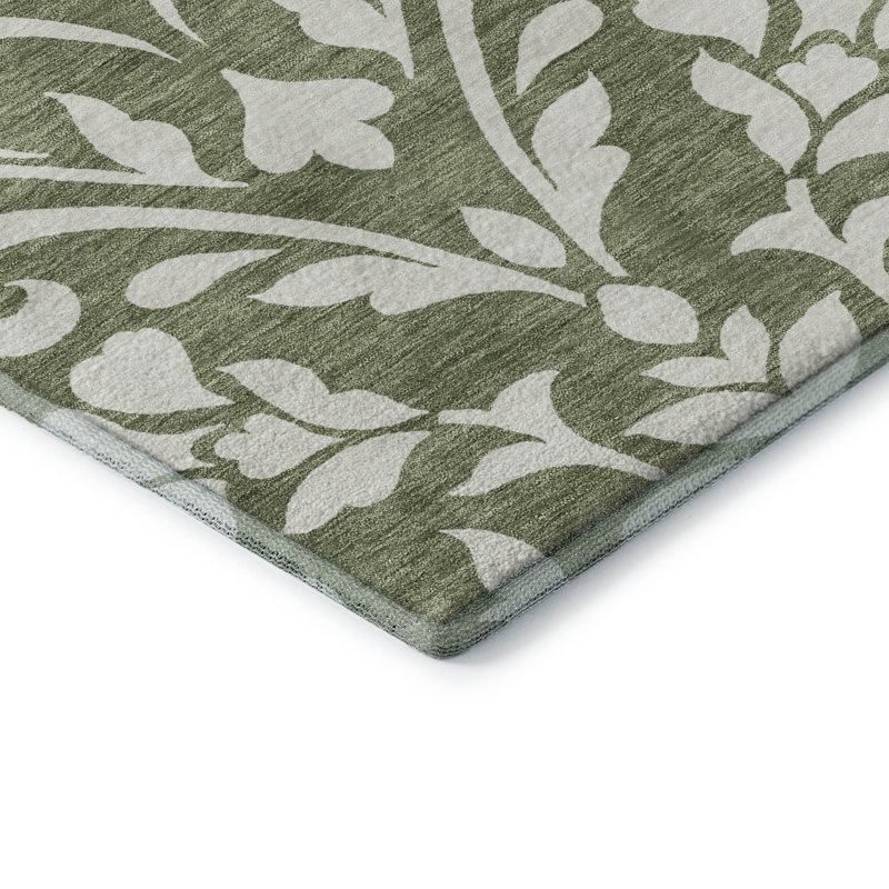 Premium Machine Washable Prisco Fern Rug, Rectangle 5' x 7'6"