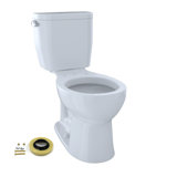 TOTO® Entrada™ Two-Piece Round 1.28 GPF Universal Height Toilet, Cotton White