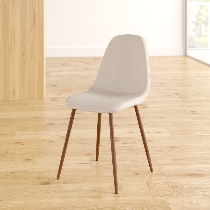 Benafield 18.5'' H Upholstered Metal Side Chair, Beige, Brown