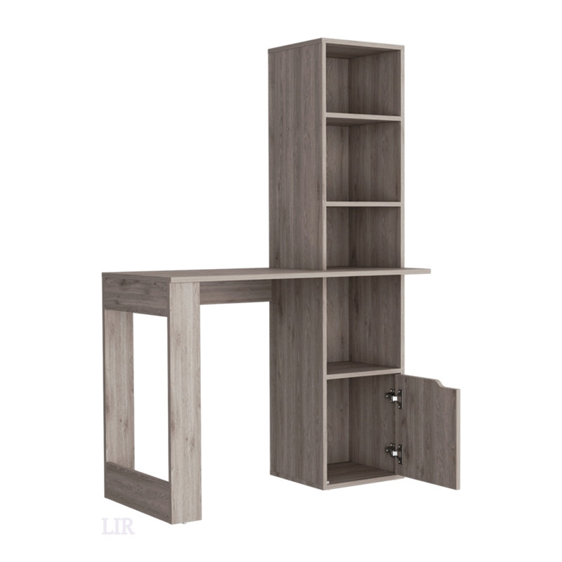 Bureau d'écriture avec bibliothèque et armoire Ripley, Gris