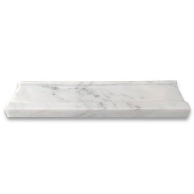 Carrara White Marble 4X12 Plaza Trim Molding Polished
