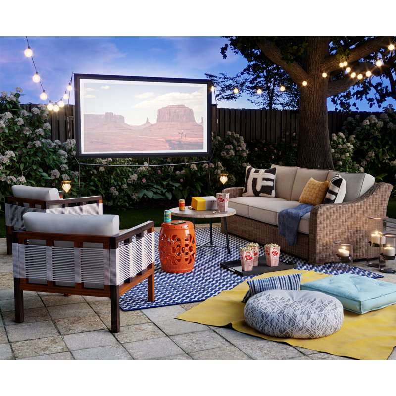 Outdoor Portable Projector Screen with Stand, 59" H x 102" W