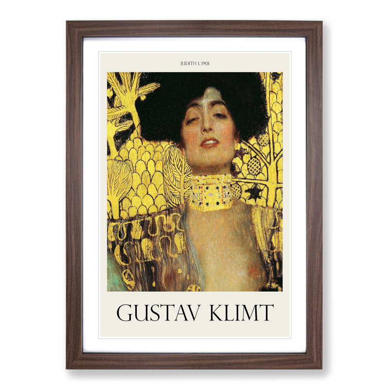 Judith by Gustav Klimt - Picture Frame Art Prints, 65cm H x 48cm W x 2cm D, Walnut Framed Framed