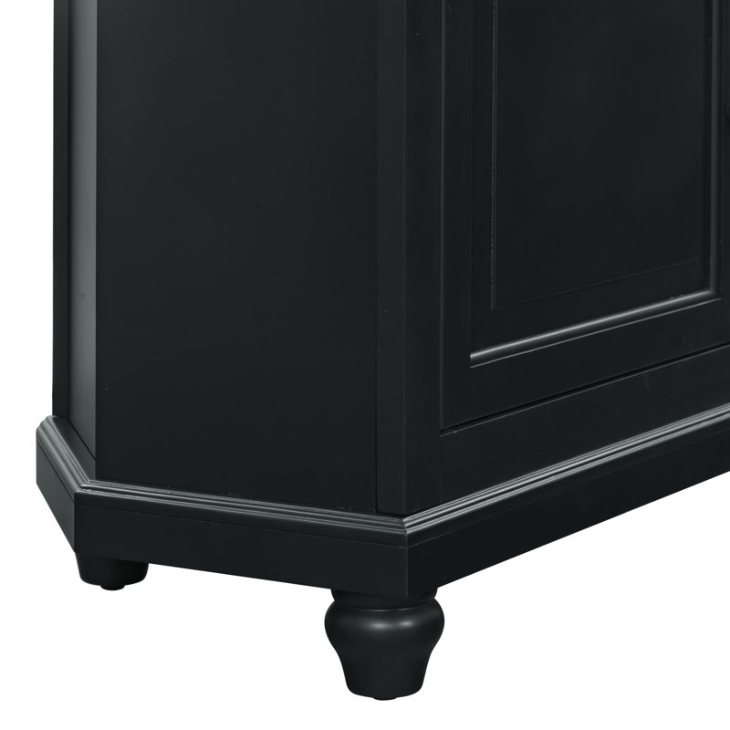 Willoe 44" Corner TV Stand, Black, 32.5"H x 44"L x 18"W