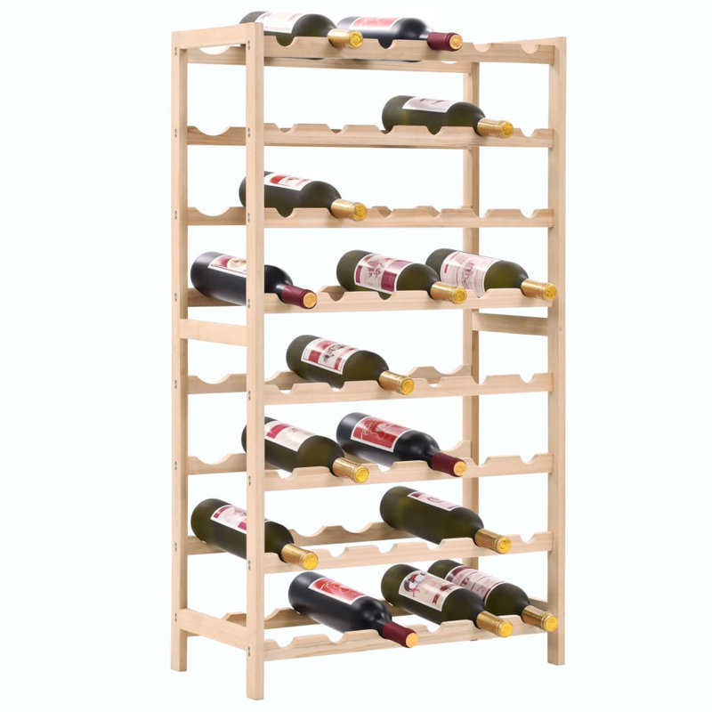 48 Bottle Solid Wood Wine Bottle Rack in Brown