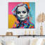 Rétro Pop Art Portrait of Beautiful Young Woman - impression-527818521-527818524