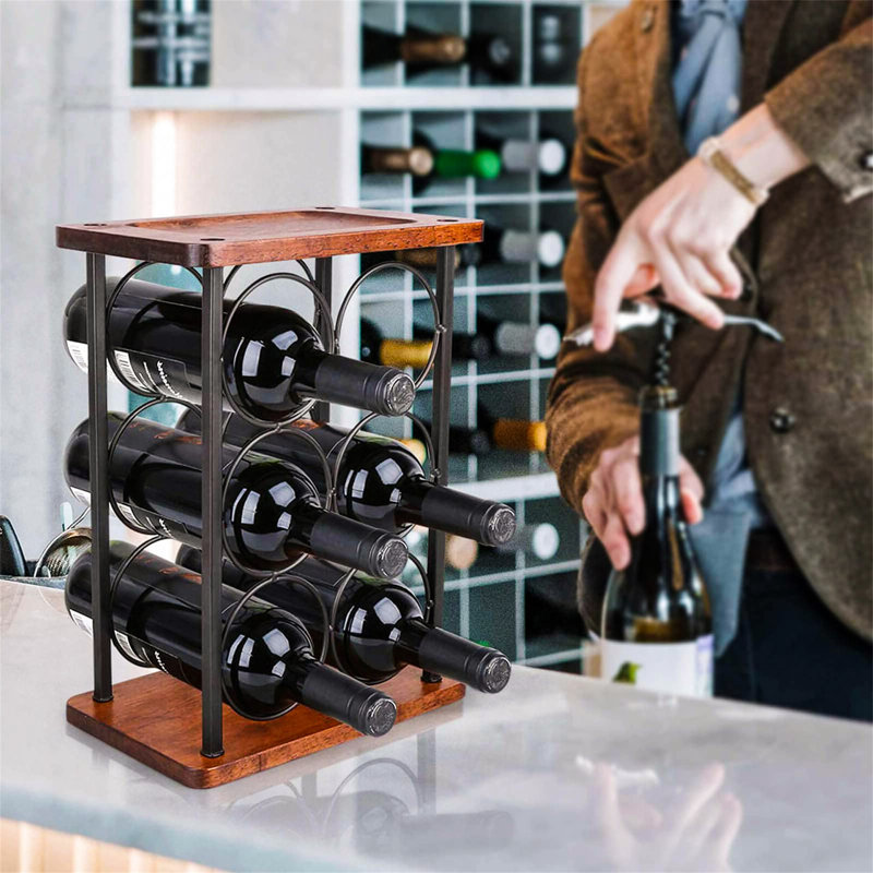 Rennerdale 6 Bottle Tabletop Wine Bottle Rack in