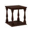 Table de chevet carrée en placage brun, 2 niveaux, table d'appoint pour la chambre à coucher, table de chevet en placage, finition de couleur