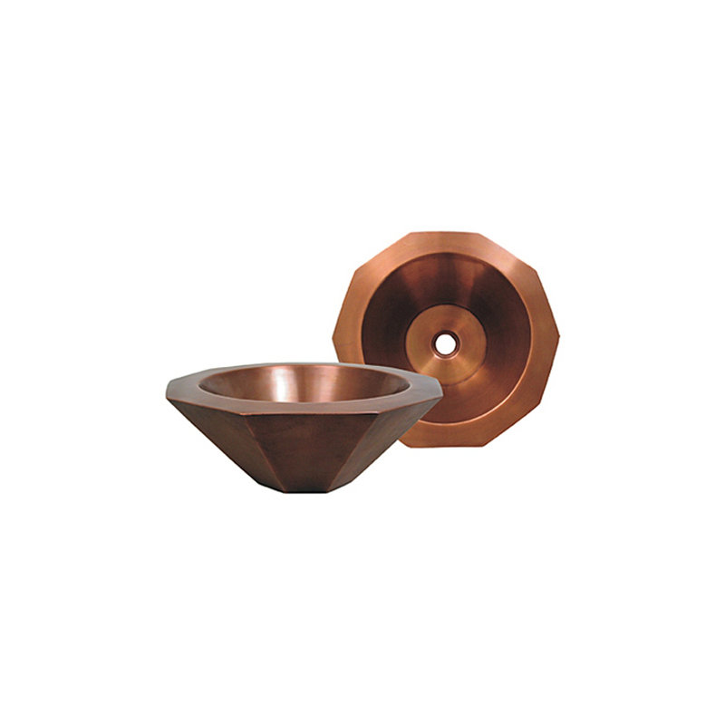 Copperhaus Decagon Bathroom Sink, Cuivre lisse
