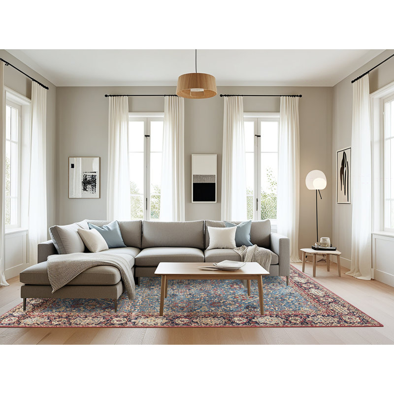 Tapis oriental beige / bleu / brun, Rectangle 8 pi x 12 pi