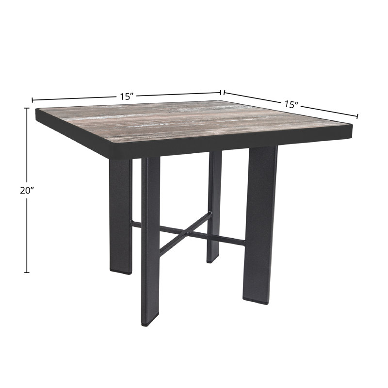 Tables Outdoor Square Side Table, Graphite, Summit Gray