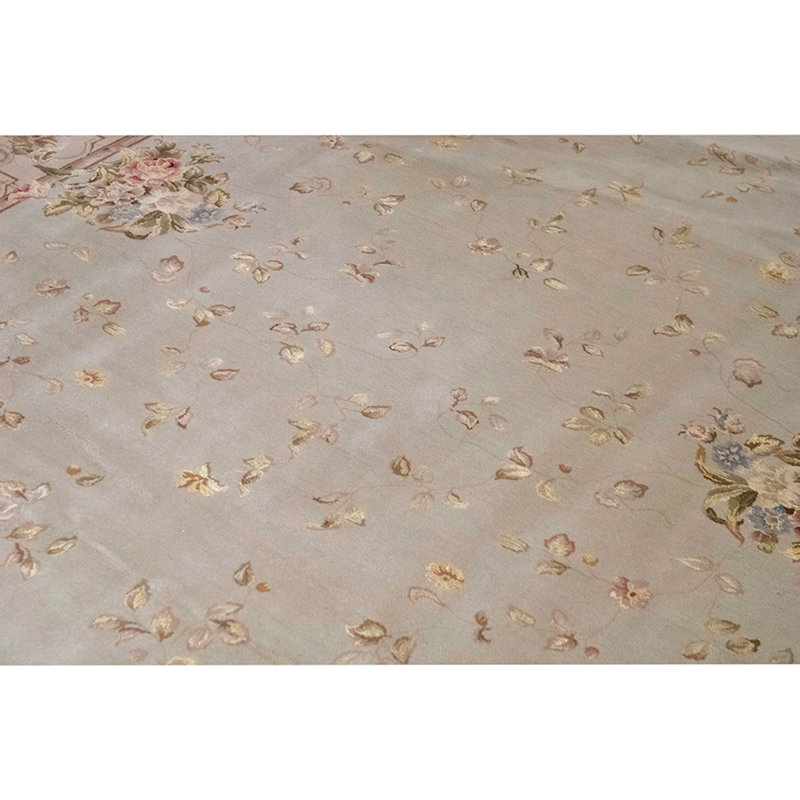 Tapis beige / brun / gris noué à la main de haute qualité