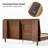 Boneva Mid-Century Modern Platform Bed Solid Wood Legs with 103° Inclined Storage Headboard and Charging Station-96122418-96122417