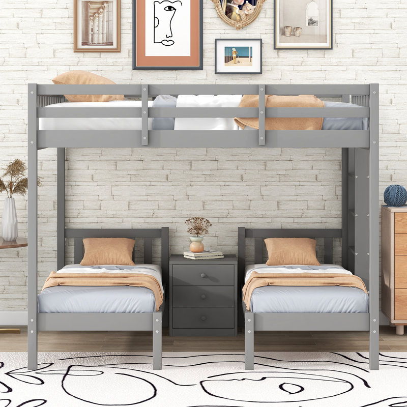 Anisah Bunk Bed with Storage Included with Built-in Ladder Included