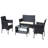 4 PC Rattan Patio Furniture Set Outdoor Patio Cushioned Seat Wicker Sofa (Beige Cushion)-482092733