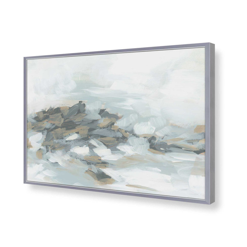 «Clouded Breakers I» par June Erica Vess, reproduction d'art, Argent argent, 30" H x 40" W