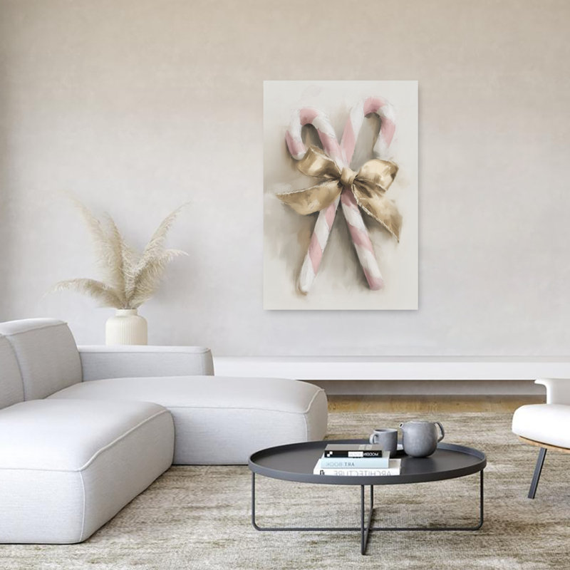 «Candy Cane», art mural contemporain abstrait, 60" H x 40" W