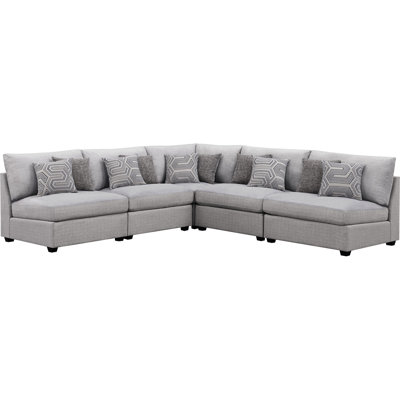Lafayette Grey 5-Piece Upholstered Sectional Sofa