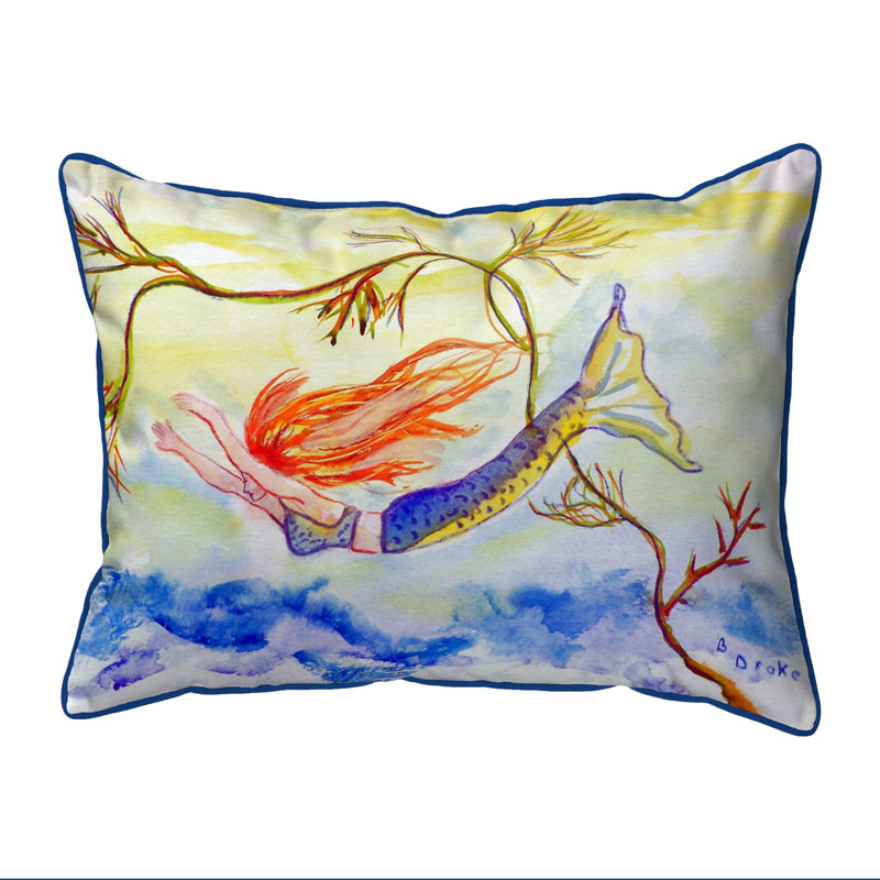 Housse et insert de coussin rectangulaire d'extérieur Diving Mermaid, Petit
