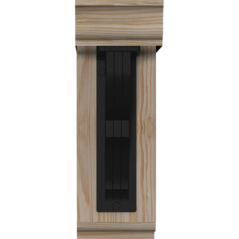 Support de fer triple Bradford, H 12 po x P 9 1/2 po, Sapin de Douglas de l 3 1/2 po x T 2 po (lisse)