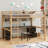Full Size Metal Loft Bed with Desk, Cabinets, Drawers and Bedside Tray, Charging Station, USB and socket-864745254