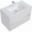 Meuble-lavabo mural 36 po avec lavabo, meuble de rangement flottant pour salle de bain avec comptoir en résine de pierre et tiroirs à fermeture en douceur entièrement assemblé