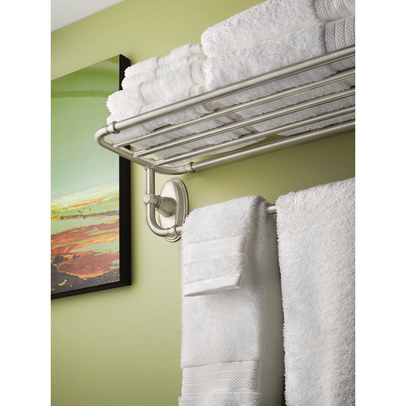 Kingsley Wall Shelf, Brushed Nickel