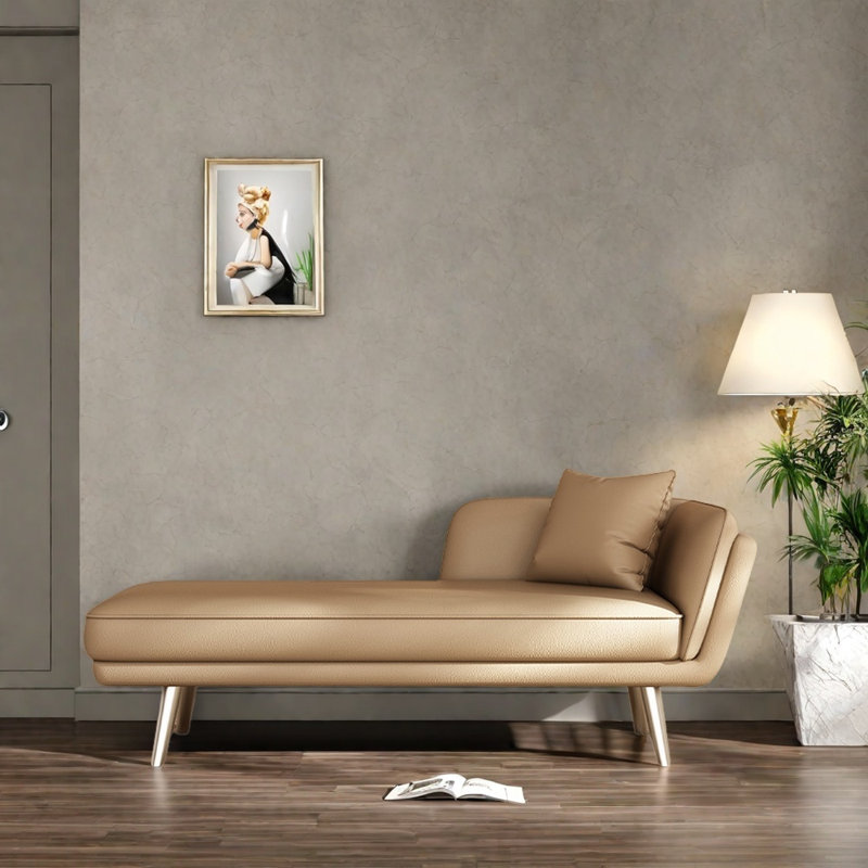 Chaise confortable en bois de pin massif, Milk Coffee Colour, Orienté à droite