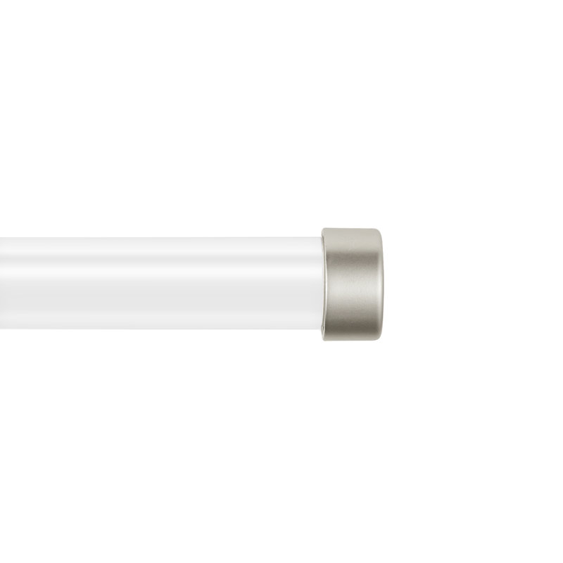 Brushed Nickel 48'' Acrylic Curtain Rod Set with End Cap Finials