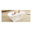 Table basse Modern Cloud avec plateau de 1,5 po d'épaisseur, table de bout irrégulière de style crème avec pieds courbés, table d'appoint au design unique avec bord rond pour le salon, appartement, blanc