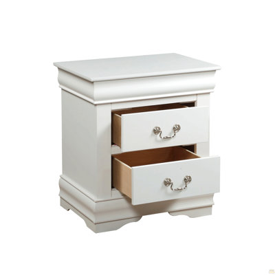 Solid Pine Nightstand With 2 Drawers
