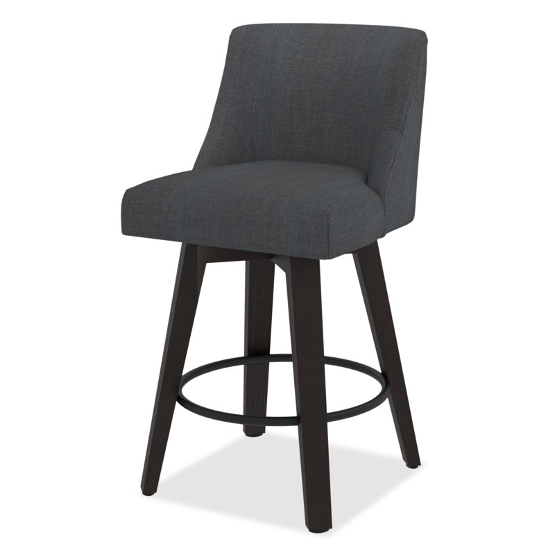 Tabourets de bar et de comptoir Loriell avec structure en bois massif, Tabouret de comptoir (siège d'une hauteur de 26 p, 3