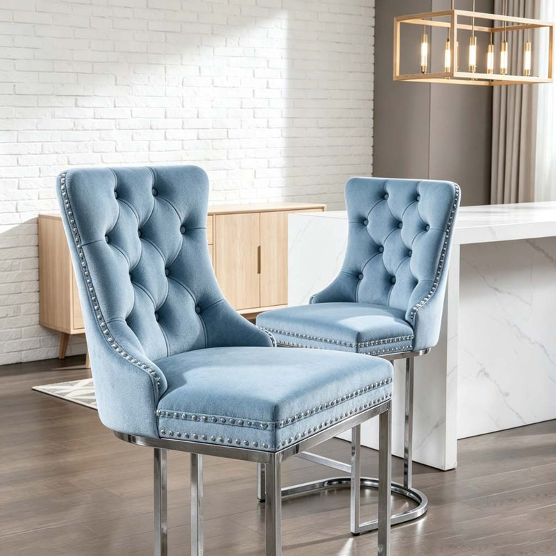 Ensemble de tabourets de bar 26 po, Light Blue