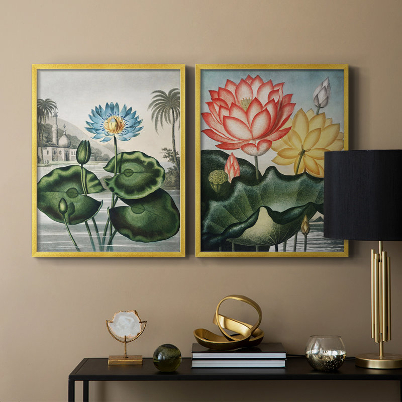 Temple of Flora IX - reproduction encadrée de qualité supérieure - prête à être accrochée - aucun clou requis - aucun clou requis