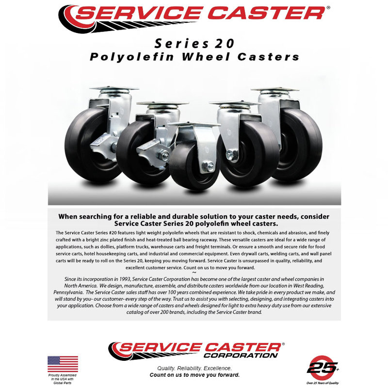 Polyolefin Caster with Ball Bearing