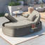 Lit de jour d'extérieur pour terrasse avec coussins et coussins, chaise longue inclinable en rotin-1124393694
