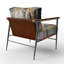 Formes et lignes abstraites Marbre III - Fauteuil moderne recouvert de velours, fauteuil d'appoint abstrait en marbre-1456450923