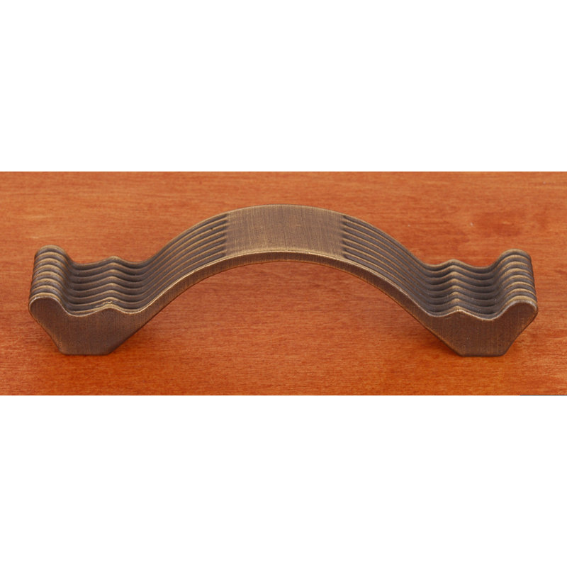 Antique Bronze Wavy Contoured Bar Pull with Mounting Hardware